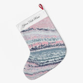 花崗岩ピンクブルーグレー大理石石板瑪瑙ストーン ラージクリスマスストッキング (裏面 (吊り時))