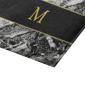 花崗岩フェイク状イニシャルガラス切断板 カッティングボード (角)