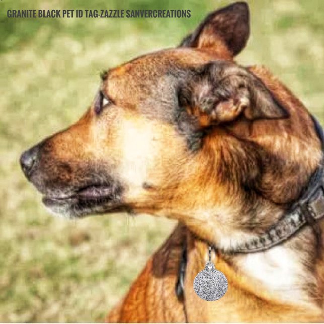 花崗岩ブラック ペット　ネームタグ (クリエイターアップロード済み)
