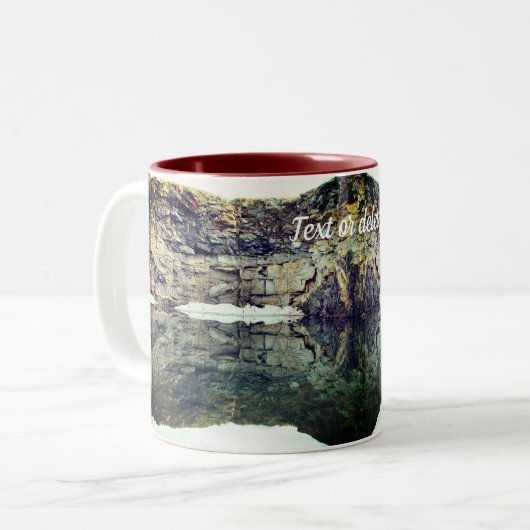 花崗岩ロックウォール反射自然 パーソナライズされた ツートーンマグカップ (正面左)
