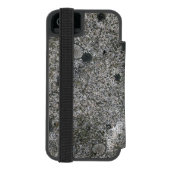 花崗岩ロックグレーグリーンモス INCIPIO iPhoneウォレットケース (フォリオ裏面)