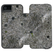 花崗岩ロックグレーグリーンモス INCIPIO iPhoneウォレットケース (フォリオ Open)