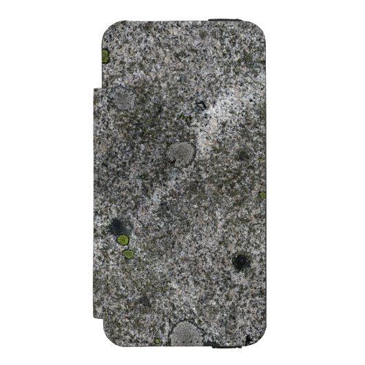 花崗岩ロックグレーグリーンモス INCIPIO iPhoneウォレットケース (フォリオ 正面)