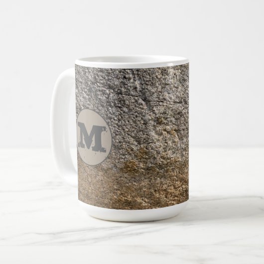 花崗岩ロックフェイスイニシャルコーヒーマグカスタマイズユー コーヒーマグカップ (正面左)
