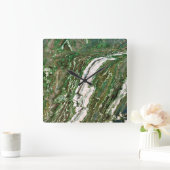 花崗岩型石模様アクリル壁時計 スクエア壁時計 (ホーム)