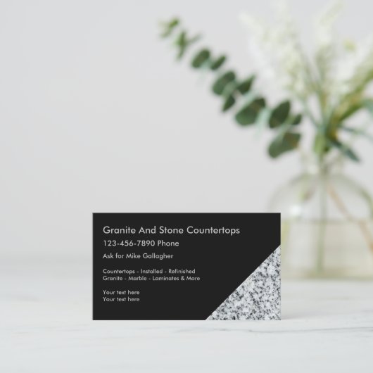 花崗岩飾の名刺 名刺 (スタンド正面)