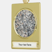 花崗岩 – 懸命岩 ゴールドプレートバナーオーナメント (左)