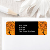 花差出人住所ラベルオレンジと黒。 ラベル (インサイチュ)