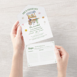 花市場の市場ブライダルシャワー オールインワン招待状