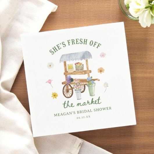 花市場は市場から新鮮なブライダルシャワー スタンダードカクテルナプキン