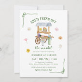 花市場は市場から新鮮なブライダルシャワー 招待状 (正面)