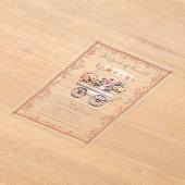 花市場ブライダルシャワーへの招待 アクリル招待状 (レイダウン)