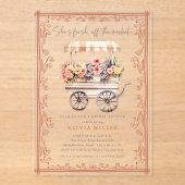 花市場ブライダルシャワーへの招待 アクリル招待状 (正面)