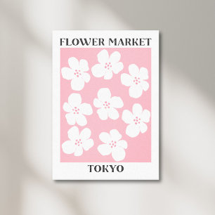 花市場東京ピンクさくらんぼ花フローラ キャンバスプリント