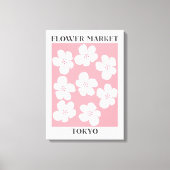 花市場東京ピンクさくらんぼ花フローラ キャンバスプリント (正面)