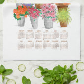 花市場用カレンダーキッチンタオル キッチンタオル (折り畳み)