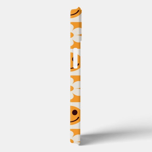 花市松模様にとオレンジの笑顔の顔カスタム Case-Mate iPhoneケース (裏面 / 右)