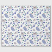 花帽子をかぶったかわいいスズメ ラッピングペーパー (フラット)