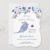 花帽子をかぶったかわいい青い雀 (正面)