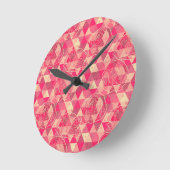 花幾何学模様 ラウンド壁時計 (傾斜)