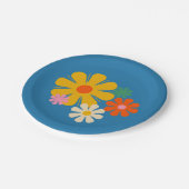 花座レトロミニマルカラフルフローラ ペーパープレート (アングル)