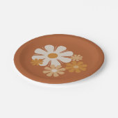 花座レトロミニマル花柄 ペーパープレート (アングル)