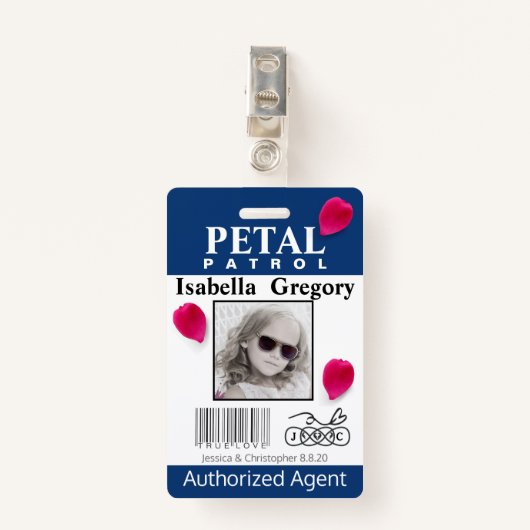 花弁のパトロールのフラワー・ガールのバッジ バッジ (正面クリップ)