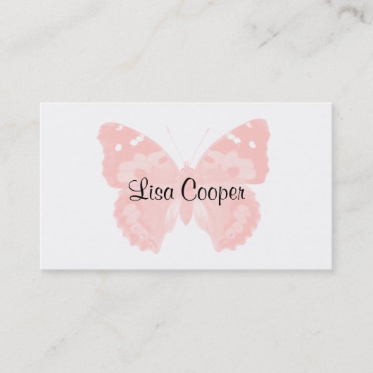 花弁のピンクの蝶パーソナライズな名刺 名刺 (正面)