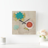 花弁はIを模造します スクエア壁時計 (ホーム)