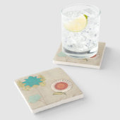 花弁はIを模造します ストーンコースター (横)