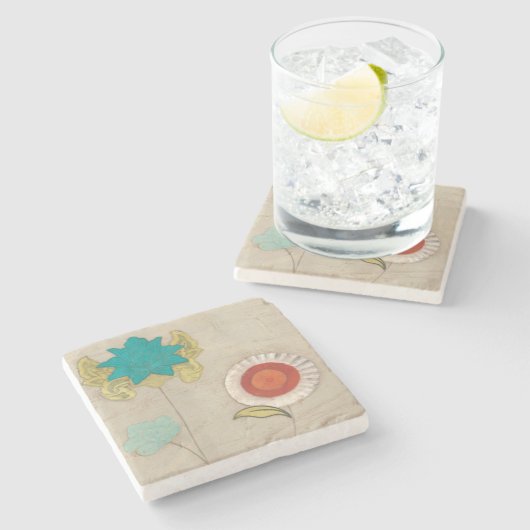 花弁はIを模造します ストーンコースター (横)