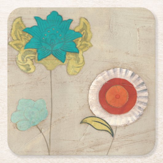 花弁パターンI スクエアペーパーコースター (正面)