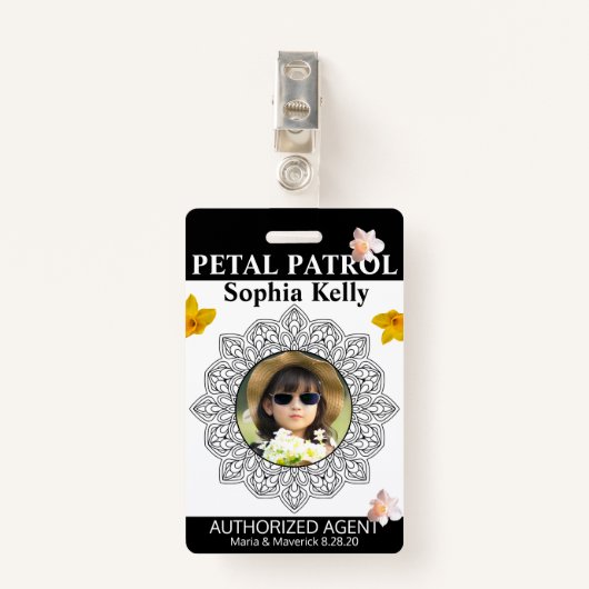 花弁パトロールフラワーガールバッジ バッジ (正面クリップ)
