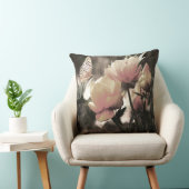 花弁ピンクのバラと蝶 クッション (椅子)