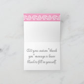 花弁ピンクのペイズリーハートのスイートサンキューカード サンキューカード (内部)