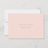 花弁ピンクフローラ結婚の食物アレルギーRSVPカード 出欠カード (裏面)