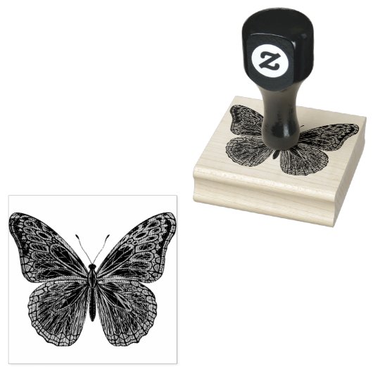 花弁ファンシー蝶ゴム印 ラバースタンプ (押印)