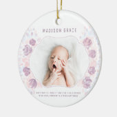 花弁ベビーガール誕生発表カスタム写真 セラミックオーナメント (左)
