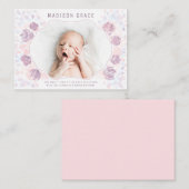 花弁ベビーガール誕生発表写真ミニカード 名刺 (正面/裏面)