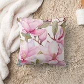 花弁大型ピンクマグノリア花投げ枕 クッション (ブランケット)
