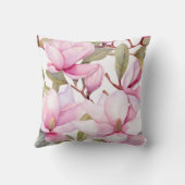 花弁大型ピンクマグノリア花投げ枕 クッション (裏面)
