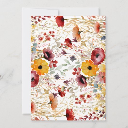 花弁完成ベビーシャワー招待状 招待状 (裏面)