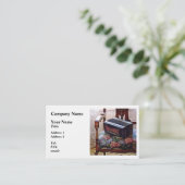 花弁座付き椅子のアコーディオンのボタン 名刺 (スタンド正面)