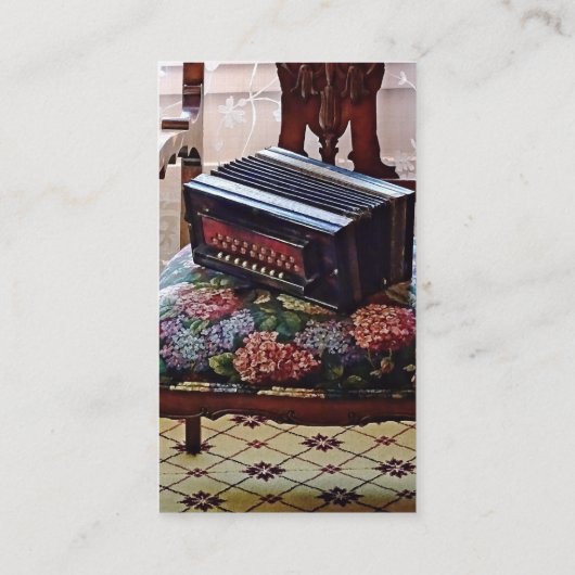 花弁座付き椅子のアコーディオンのボタン 名刺 (裏面)