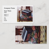 花弁座付き椅子のアコーディオンのボタン 名刺 (正面/裏面)