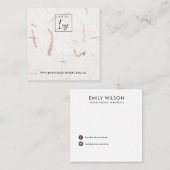 花弁手作り紙ネックレスブレスレットディスプレイ スクエア名刺 (正面/裏面)