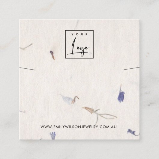 花弁手作り紙ネックレスブレスレットディスプレイ スクエア名刺 (正面)