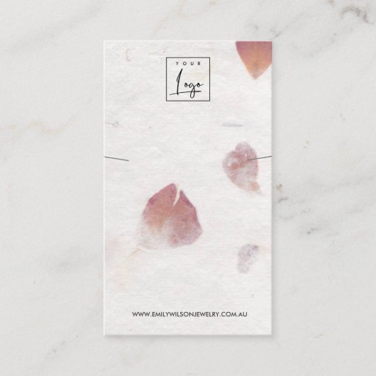 花弁手作り紙ネックレスブレスレットディスプレイ 名刺 (正面)