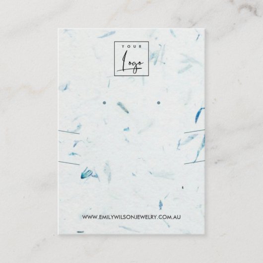 花弁手作り紙ロングネックレスイヤリングディスプレイ 名刺 (正面)