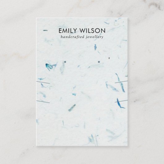 花弁手作り紙ロングネックレスイヤリングディスプレイ 名刺 (正面)